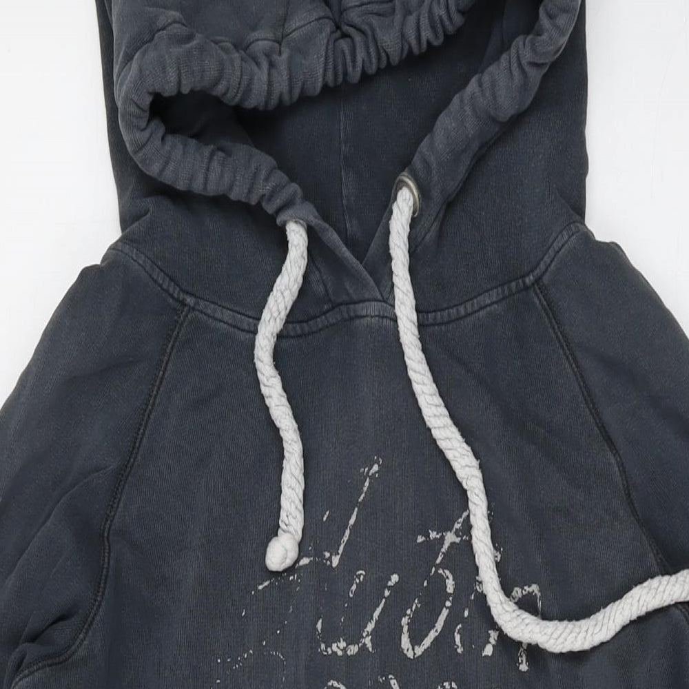 AUBIN & WILLS Womens Grey Cotton Pullover Hoodie Size 10 Pullover