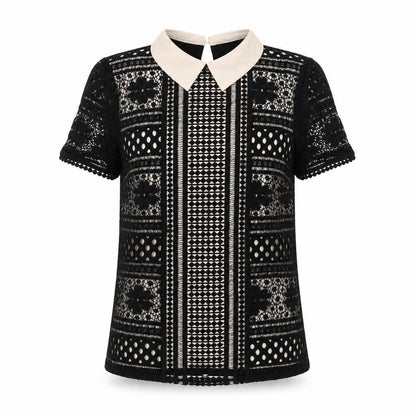 Oasis Womens Black Polyamide Basic Blouse Size S Collared