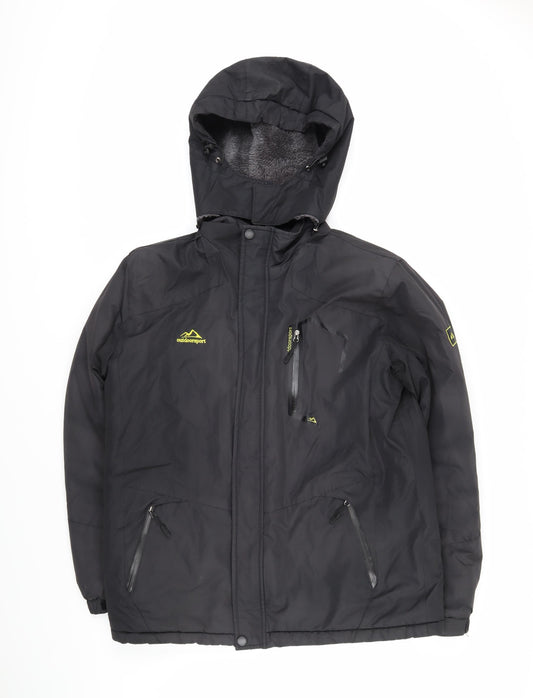 Outdoor Sport Mens Black Jacket Coat Size M Zip