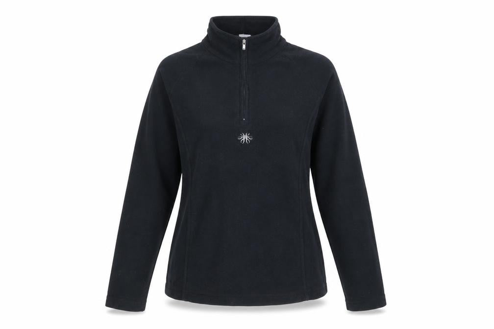 Crane Womens Black 100% Polyester Pullover Sweatshirt Size S Zip