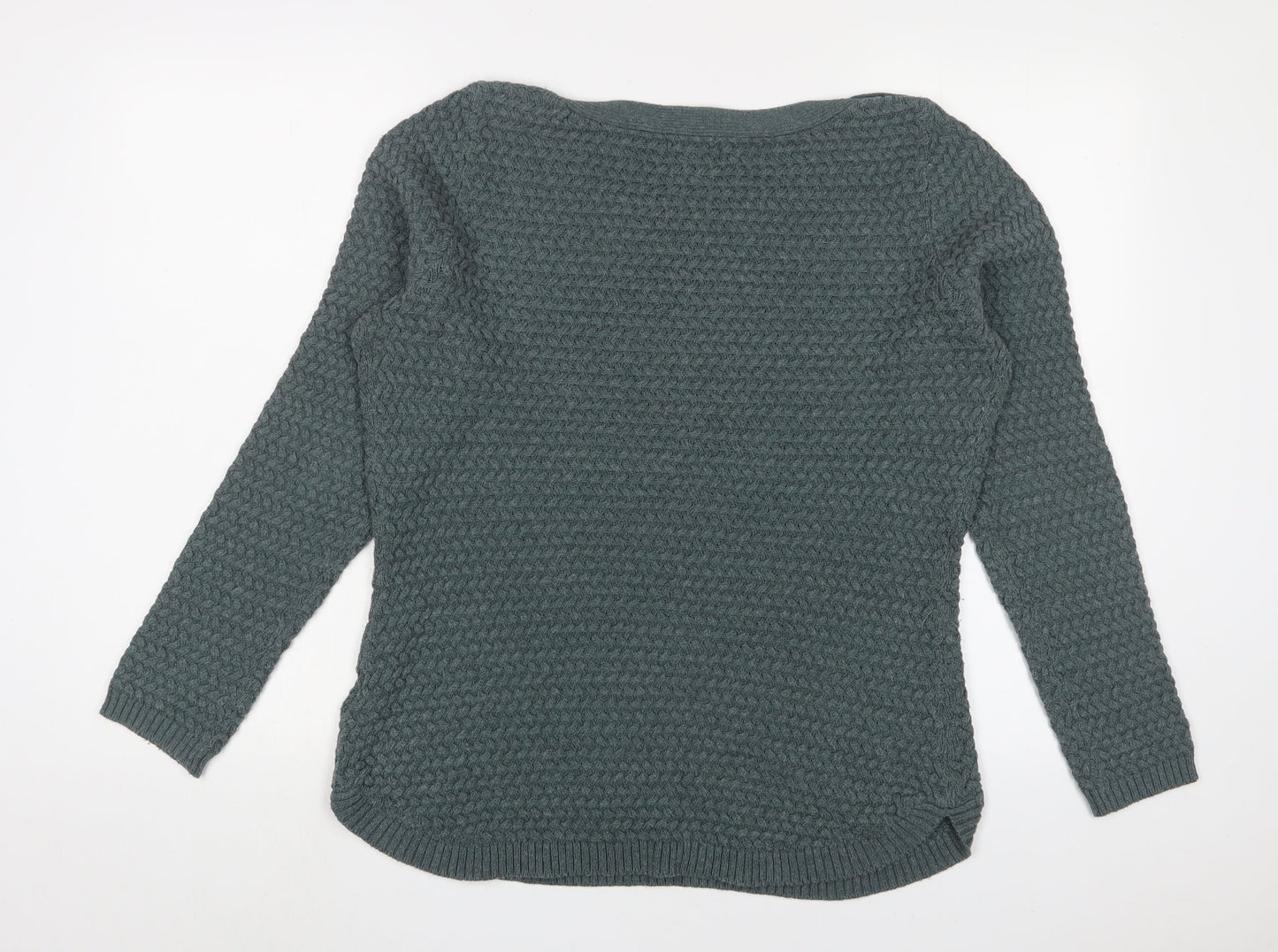 Jones New York Womens Blue Crew Neck Cotton Pullover Jumper Size XL - Buttons