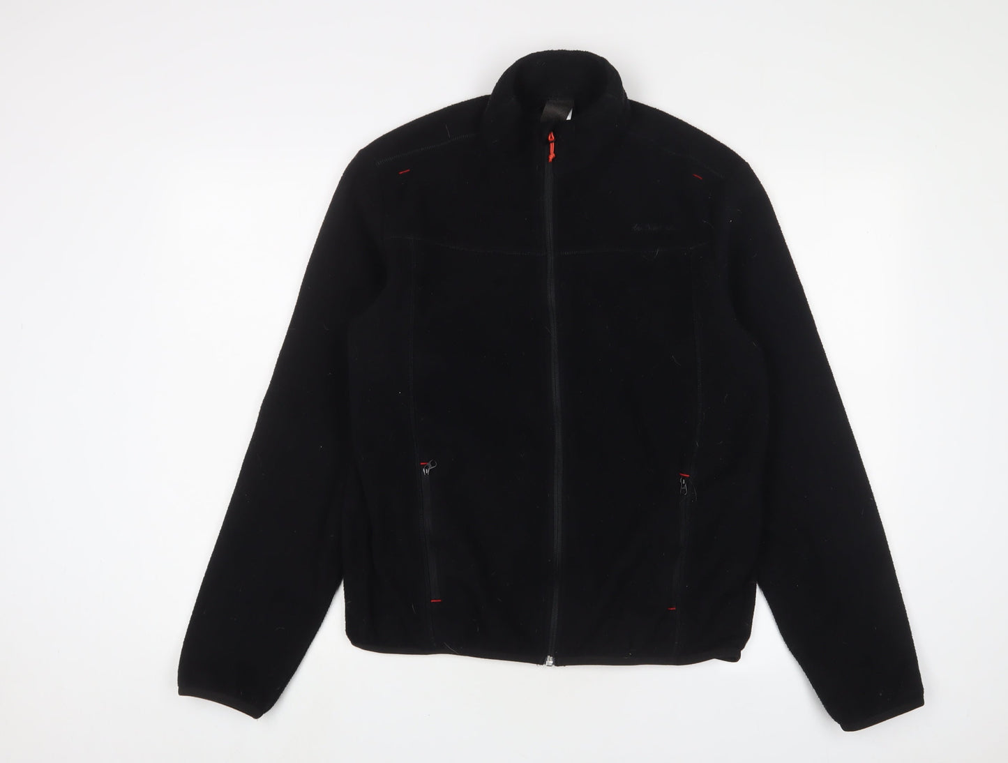 DECATHLON Mens Black Jacket Size M Zip - Logo, Embroidered