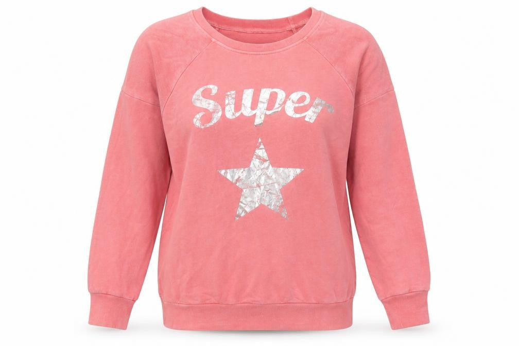 Postcard Womens Pink Polyester Pullover Sweatshirt Size S Pullover - Super