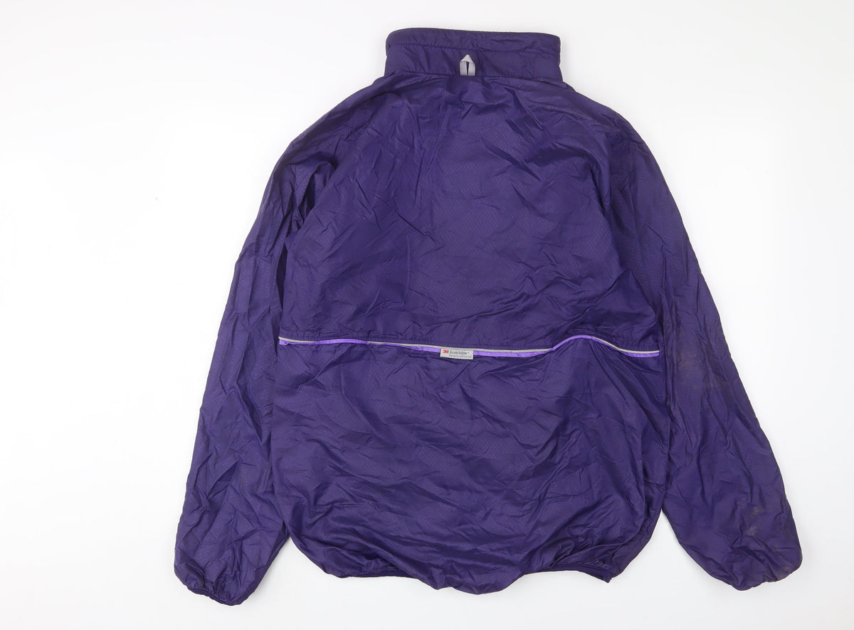 Polaris Womens Purple Windbreaker Jacket Size L Snap - Logo, Embroidered
