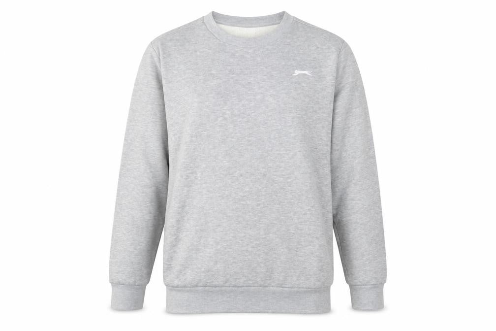 Slazenger Mens Grey Cotton Pullover Sweatshirt Size L - Logo, Embroidered