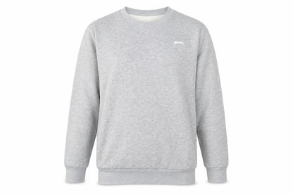 Slazenger Mens Grey Cotton Pullover Sweatshirt Size L - Logo, Embroidered