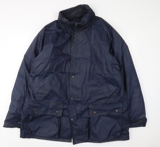 Portwest Mens Blue Jacket Coat Size XL Zip - Logo, Embroidered