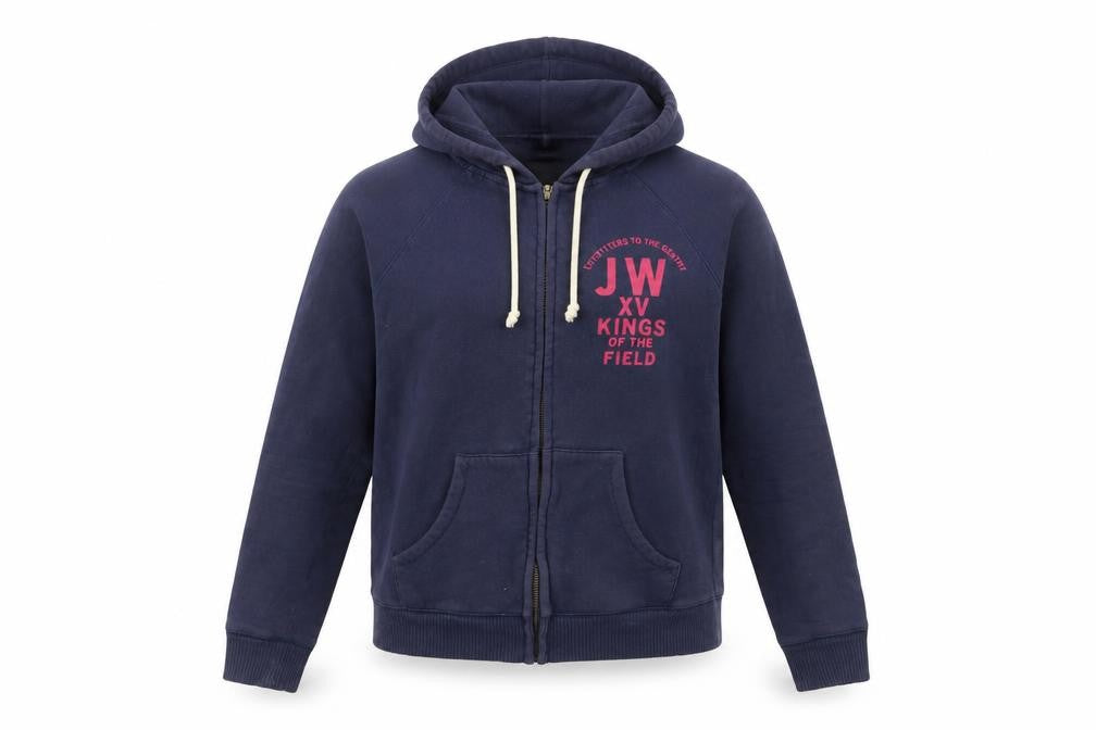 Jack Wills Womens Blue Cotton Full Zip Hoodie Size 8 Zip - Logo