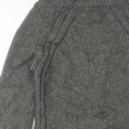 Next Womens Grey Collared Polka Dot Acrylic Pullover Jumper Size 10