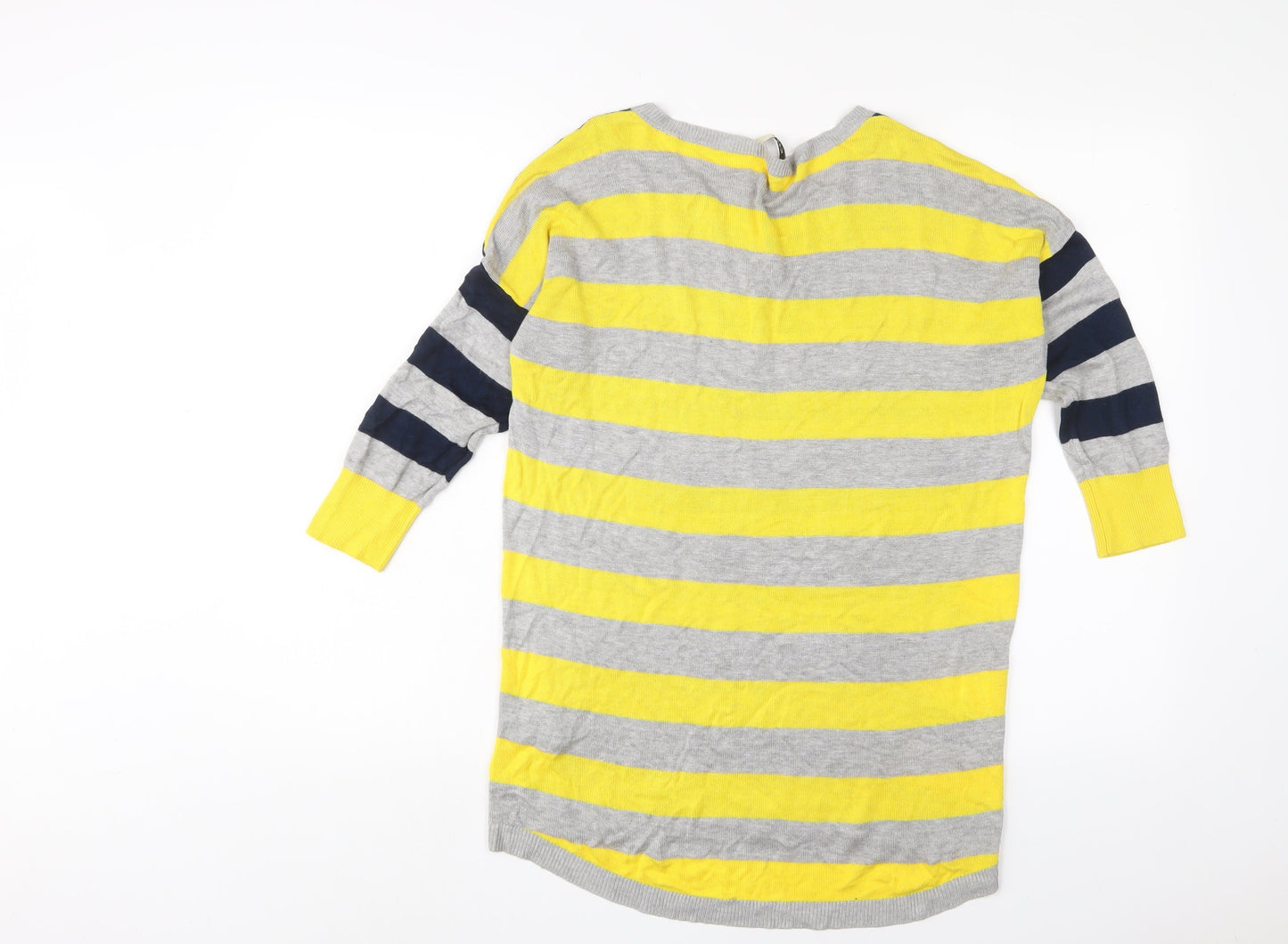 Oasis Womens Multicoloured Crew Neck Striped Viscose Pullover Jumper Size M