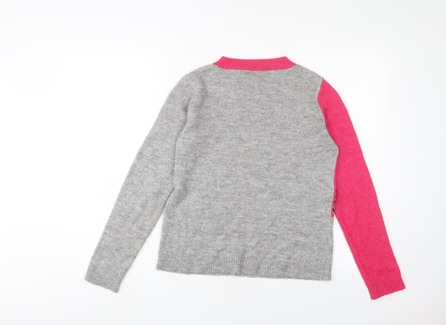 NEXT Womens Multicoloured Crew Neck Animal Print Acrylic Pullover Jumper Size 6 - Stars