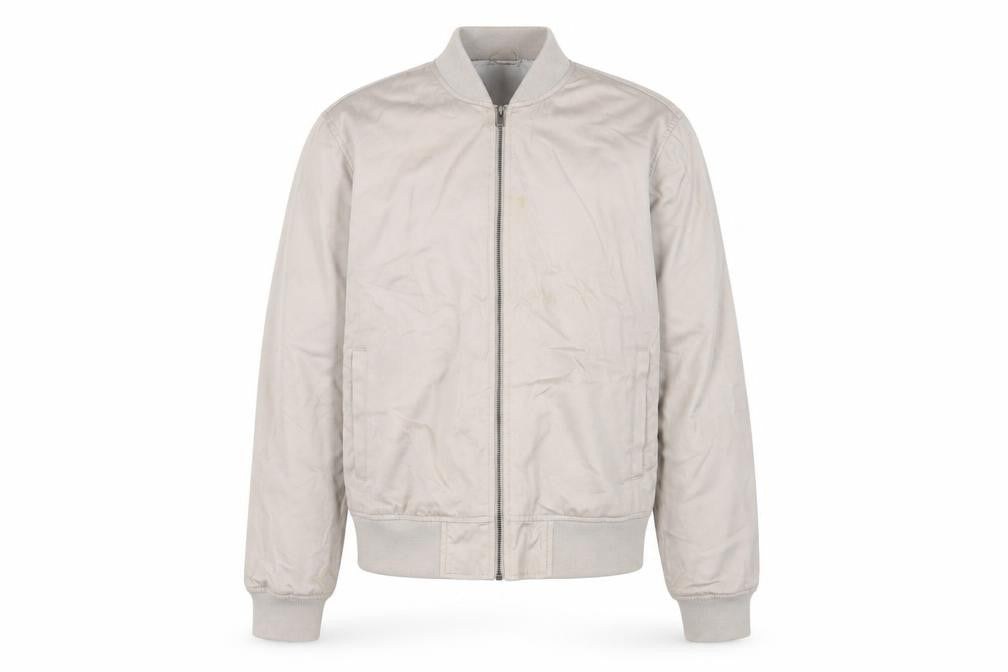 New London Mens Beige Bomber Jacket Jacket Size L Zip