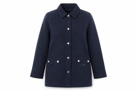 EWM Womens Blue Jacket Size 12 Snap - Pockets