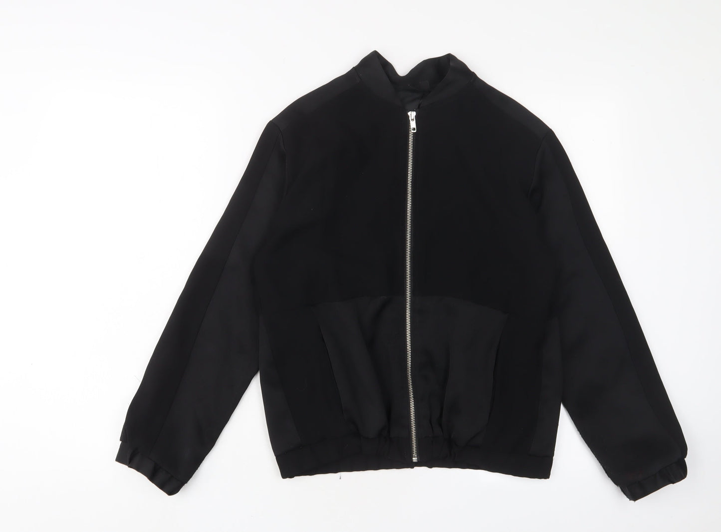 Topshop Womens Black Bomber Jacket Jacket Size 8 Zip