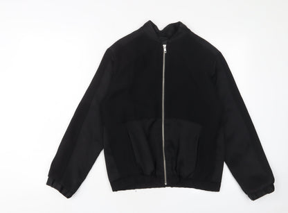 Topshop Womens Black Bomber Jacket Jacket Size 8 Zip
