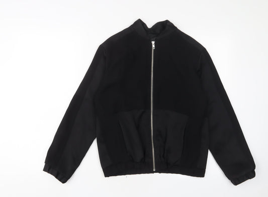 Topshop Womens Black Bomber Jacket Jacket Size 8 Zip