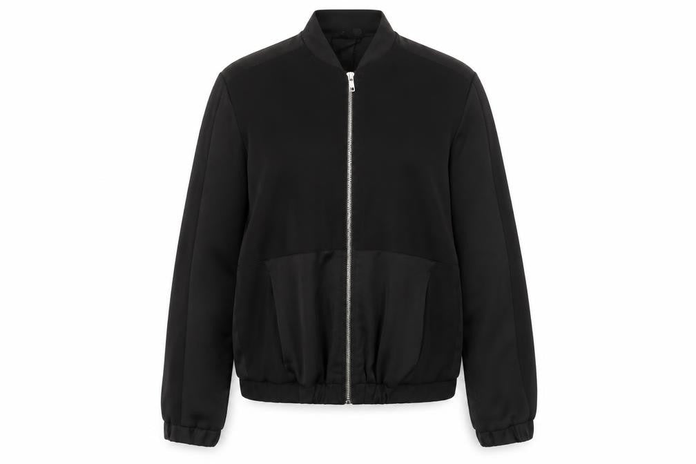 Topshop Womens Black Bomber Jacket Jacket Size 8 Zip
