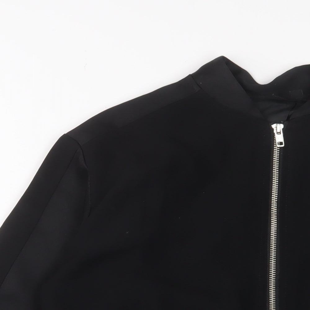 Topshop Womens Black Bomber Jacket Jacket Size 8 Zip