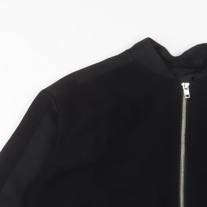 Topshop Womens Black Bomber Jacket Jacket Size 8 Zip