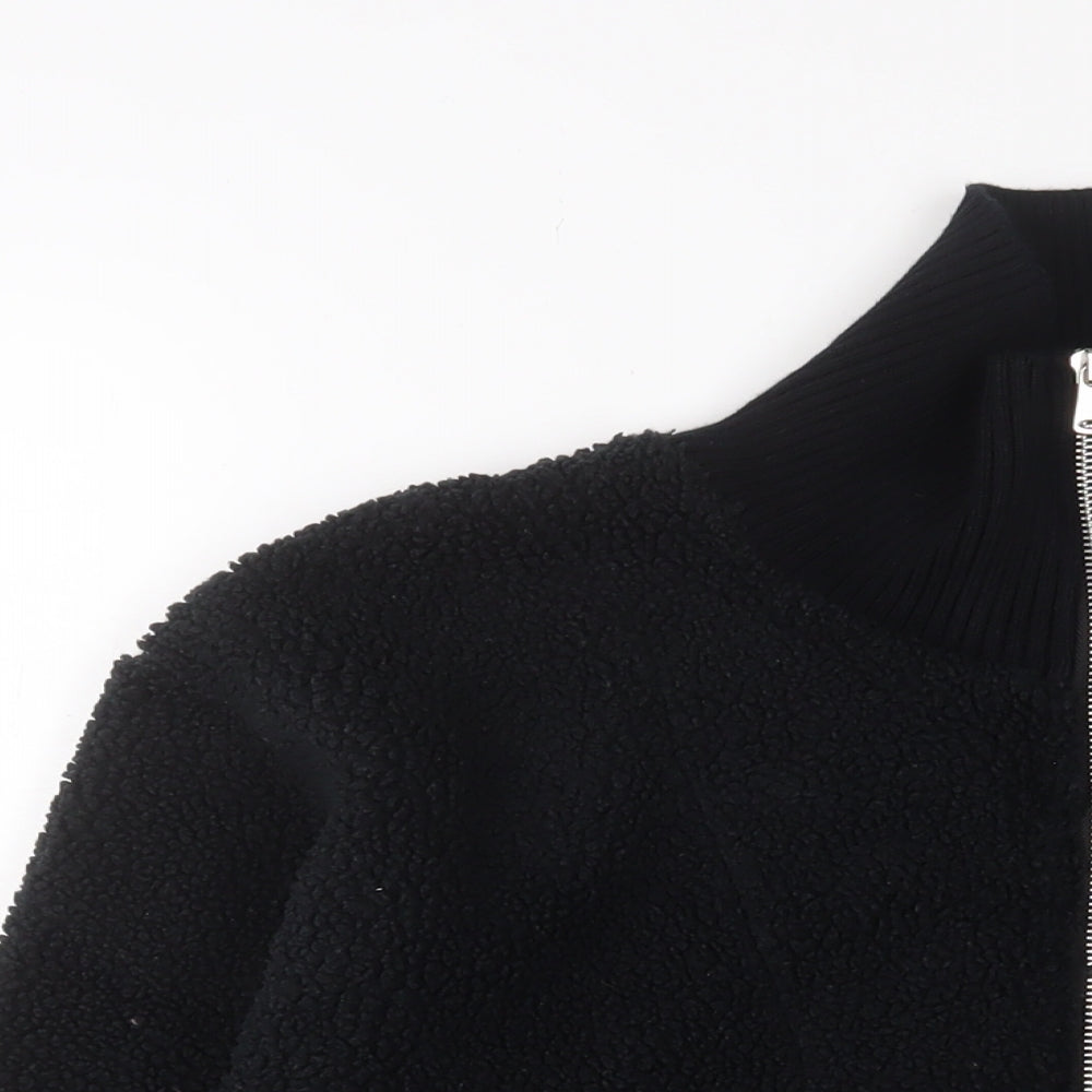 Marks and Spencer Womens Black Polyester Pullover Sweatshirt Size S Zip - 1/2 Zip
