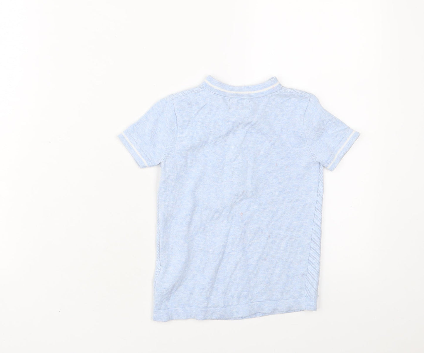 NEXT Boys Blue Cotton Basic T-Shirt Size 3 Years Crew Neck Zip