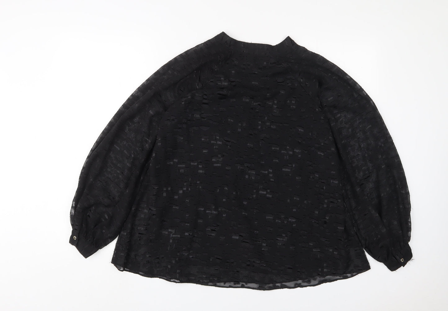 Julien Macdonald Womens Black Polka Dot Polyester Basic Blouse Size 8 V-Neck - Embroidered