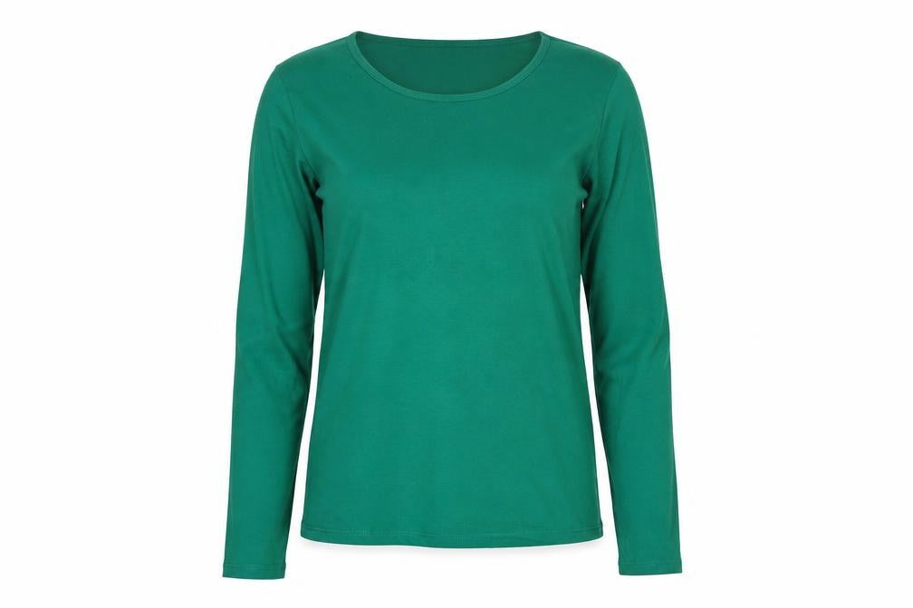 Lands' End Womens Green Cotton Jersey T-Shirt Size S Crew Neck - Logo