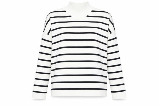 Ming Womens Ivory Mock Neck Cotton Pullover Jumper Size M - Logo