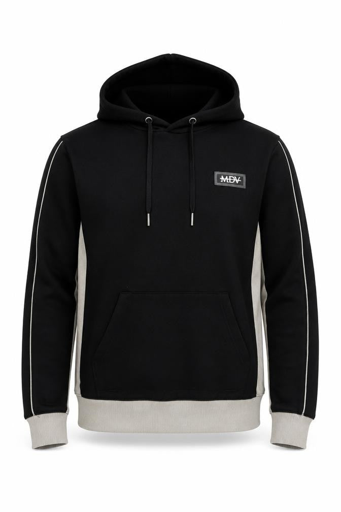 MDV Mens Black Cotton Pullover Hoodie Size S - Logo