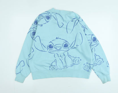 Preloved Disney Womens Blue Cotton Pullover Sweatshirt Size XS - Logo - Back