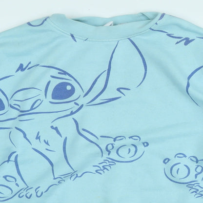 Preloved Disney Womens Blue Cotton Pullover Sweatshirt Size XS - Logo - Detail