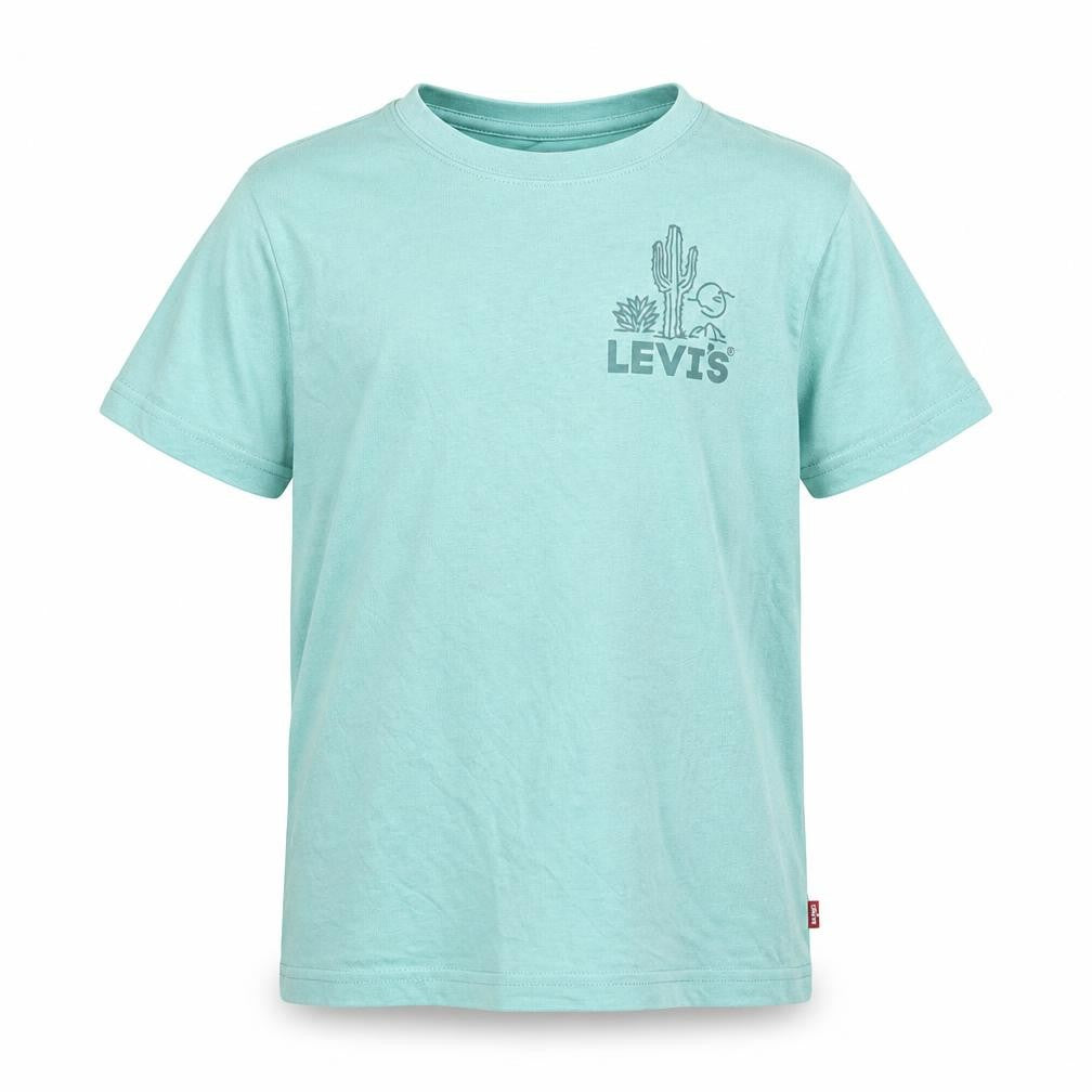 Levi's Boys Green Cotton Basic T-Shirt Size 10-11 Years Crew Neck - Logo - Cacti Club