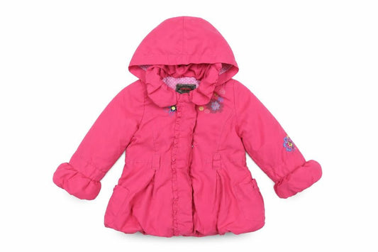 Catimini Girls Pink Floral Jacket Coat Size 2 Years Zip