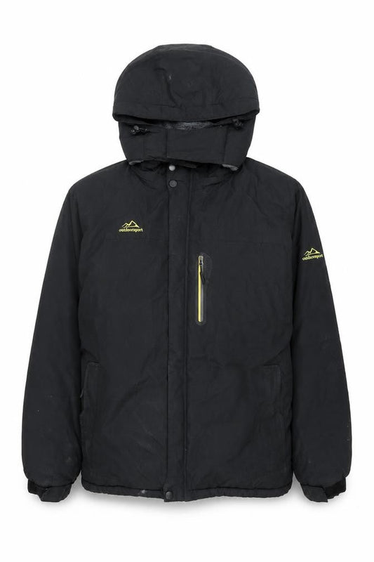 Outdoor Sport Mens Black Rain Coat Coat Size L Zip