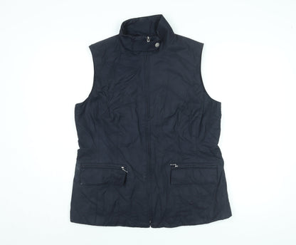 Maine New England Womens Blue Gilet Jacket Size 14 Zip