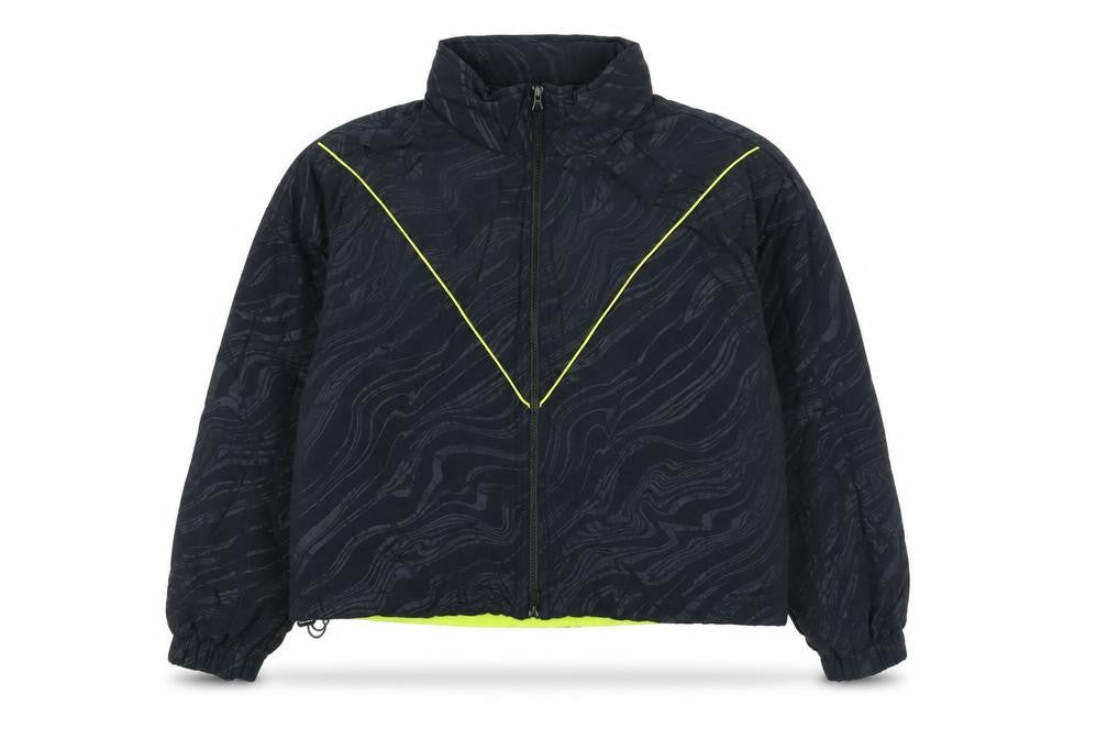 Fabletics Womens Black Geometric Jacket Coat Size XL Zip