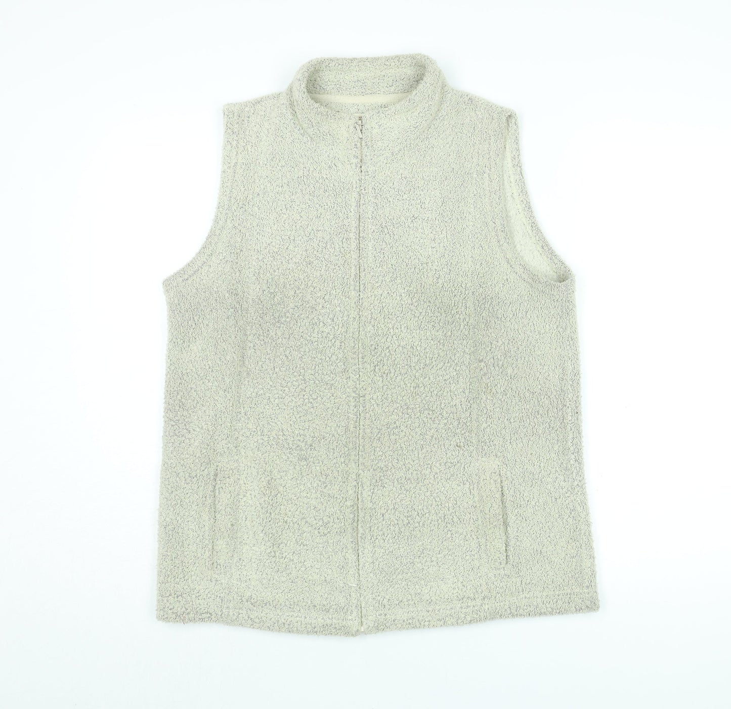 EWM Womens Beige Gilet Jacket Size 14 Zip - Size 14-16