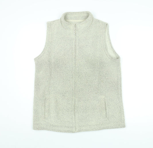 EWM Womens Beige Gilet Jacket Size 14 Zip - Size 14-16