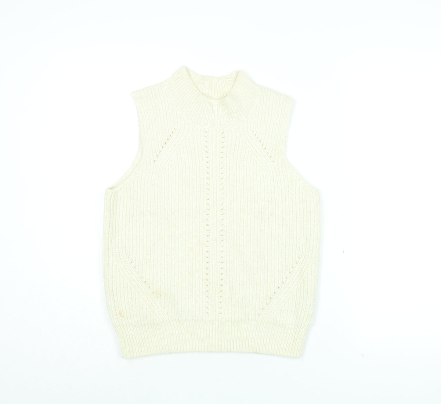 Scotch & Soda Womens White Round Neck Acrylic Pullover Jumper Size 12