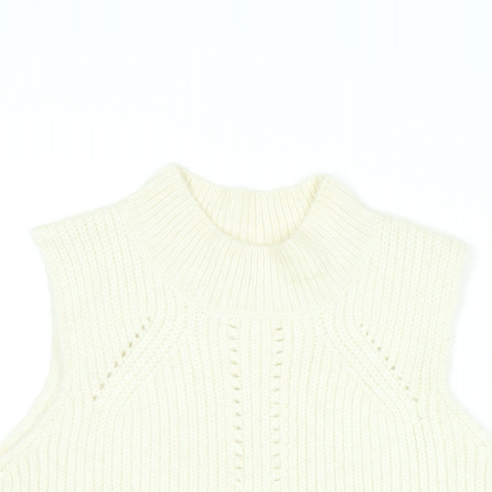 Scotch & Soda Womens White Round Neck Acrylic Pullover Jumper Size 12