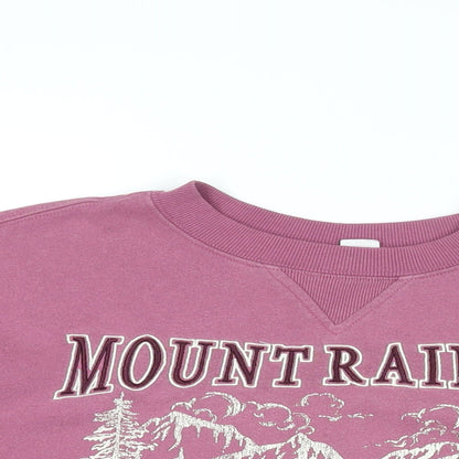 H&M Womens Pink Cotton Pullover Sweatshirt Size S Pullover - Mount Rainier National Forest