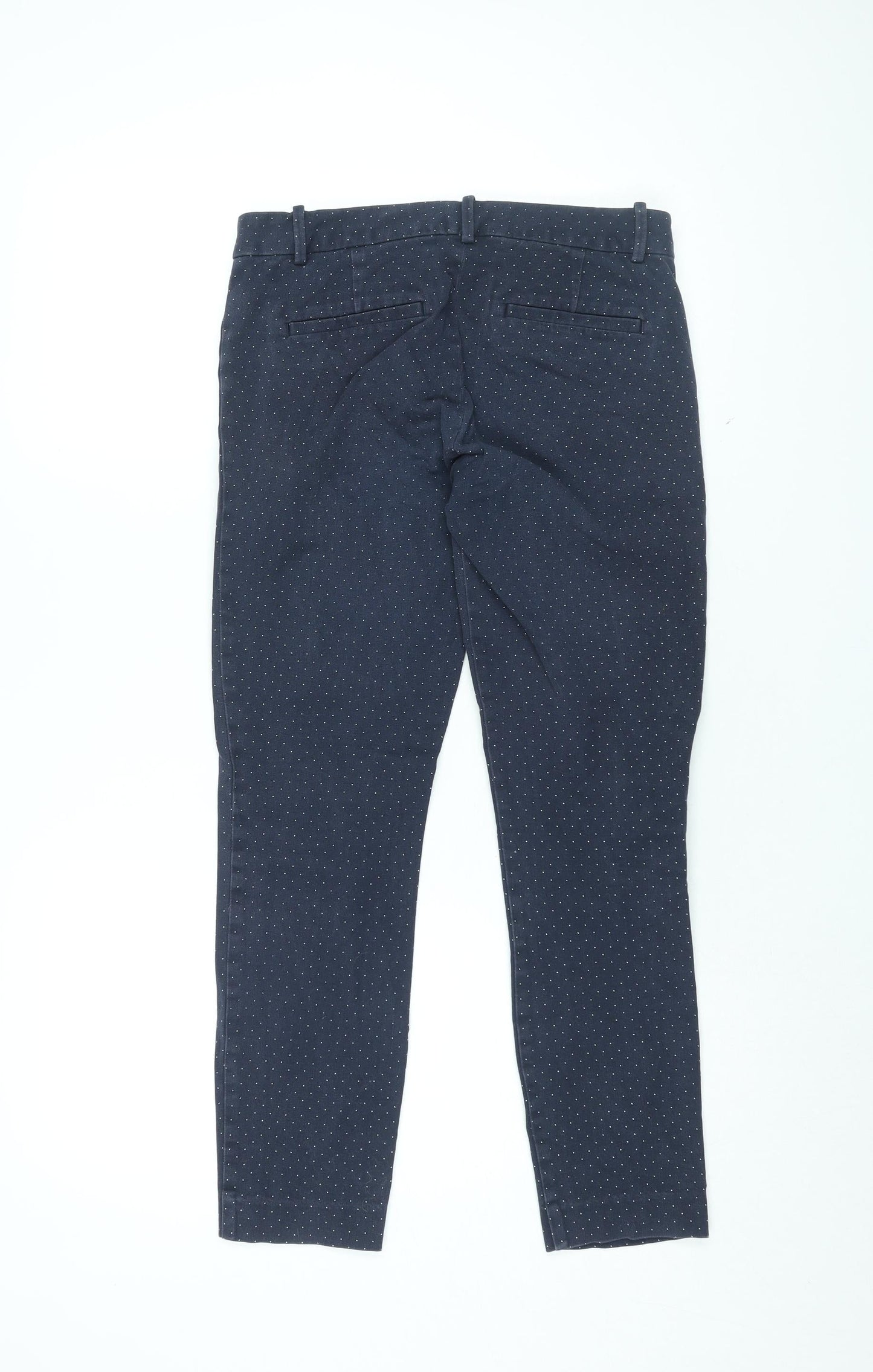 Gap Womens Blue Polka Dot Cotton Trousers Size 6 L27 in Regular Zip