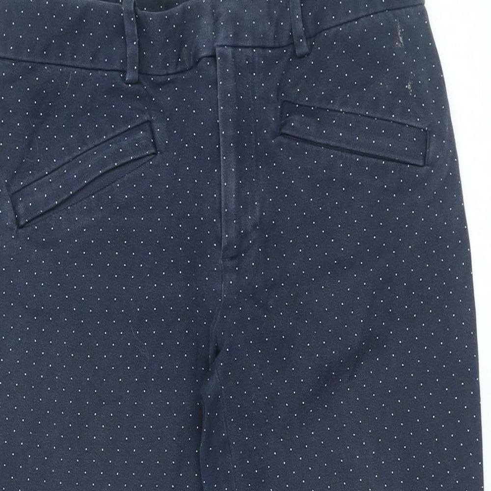 Gap Womens Blue Polka Dot Cotton Trousers Size 6 L27 in Regular Zip