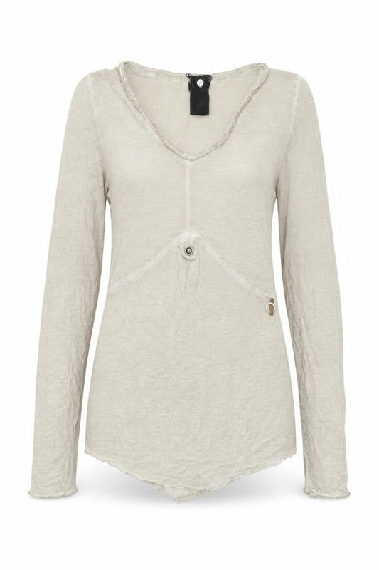 Nu by Staff Woman Womens Beige Cotton Basic T-Shirt Size M Scoop Neck