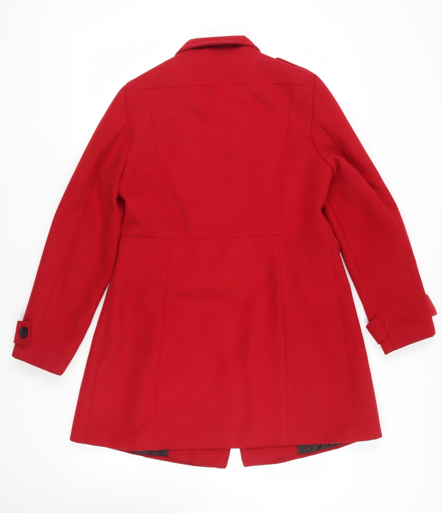 Marks and Spencer Womens Red Pea Coat Coat Size 12 Button
