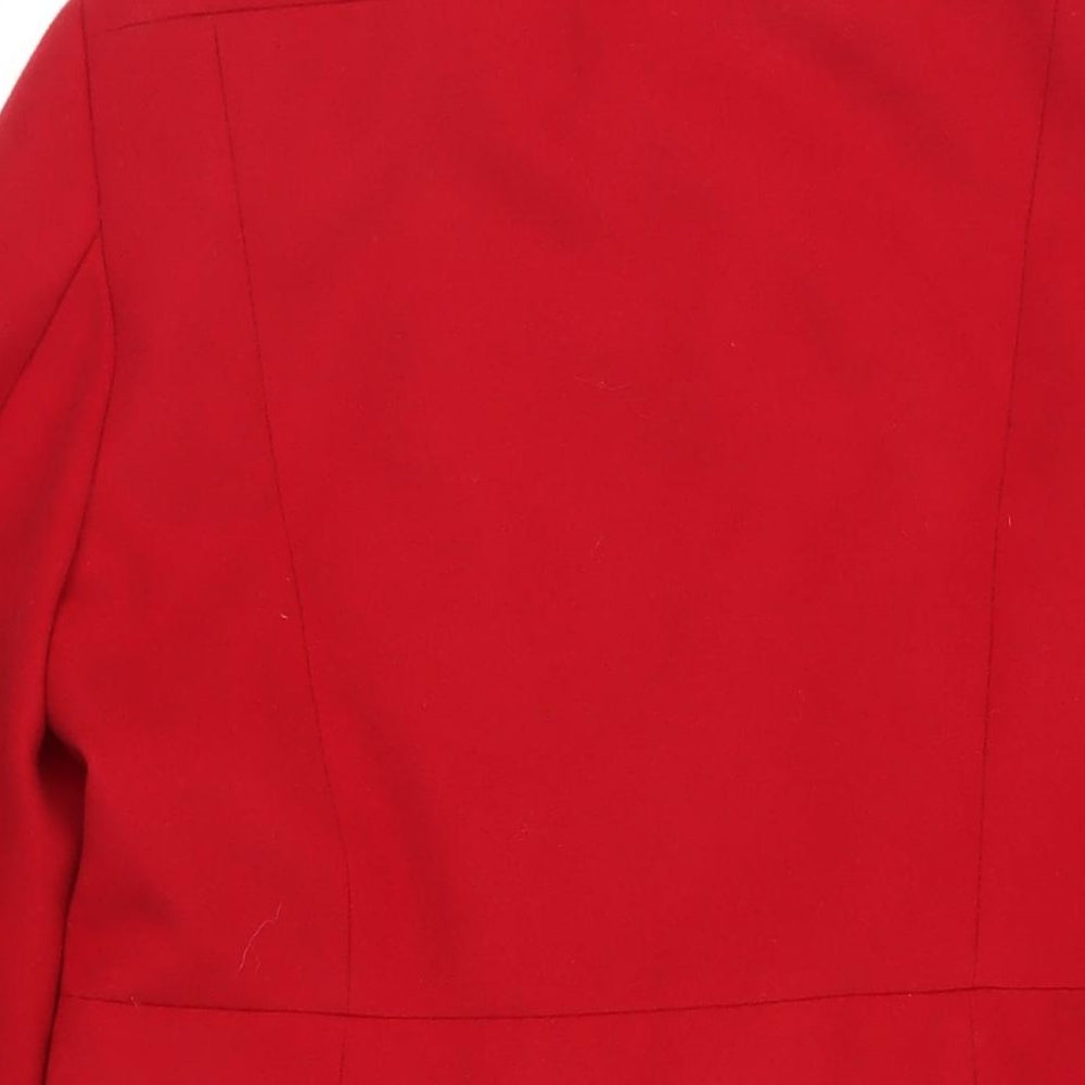 Marks and Spencer Womens Red Pea Coat Coat Size 12 Button