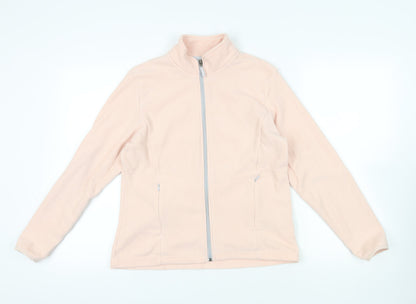 Marks & Spencer Womens Pink Jacket Size 14 Zip - Zipped Pockets
