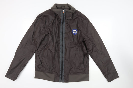 PK Sports Mens Brown Jacket Size XL Zip - Logo Waterproof Technical