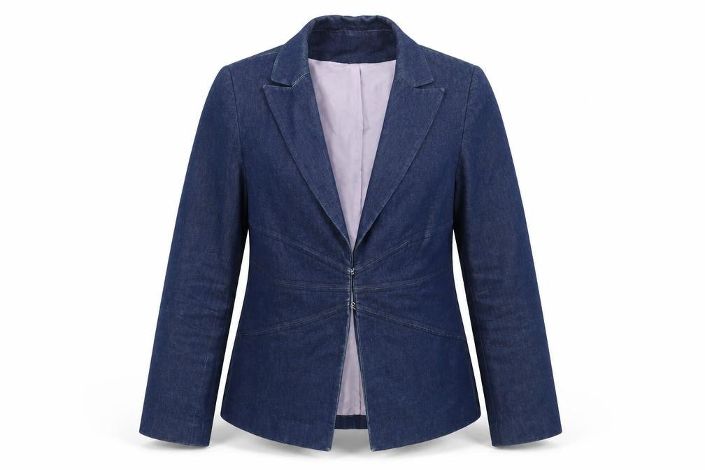 New Look Womens Blue Jacket Blazer Size 12 Hook & Eye - Vintage