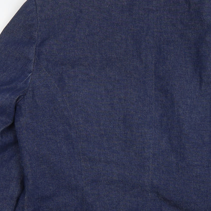 New Look Womens Blue Jacket Blazer Size 12 Hook & Eye - Vintage